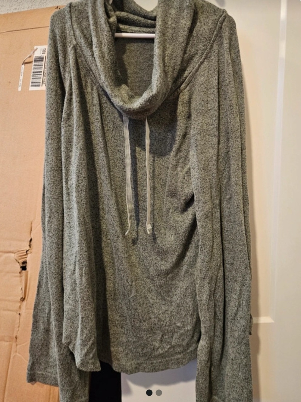 Cozy Green Cowl Neck Women's Sweater